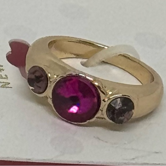 Isaac Mizrahi Crystals in Pink Statement Band Ring SZ 7 - Picture 2 of 6